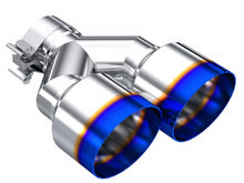 Load image into Gallery viewer, MBRP Burnt End Tip 2.5 ID Dual 4 OD Out 9.5 length Single wall 304 Stainless Steel Driver Side Tail Pipes MBRP
