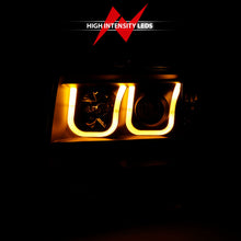 Load image into Gallery viewer, ANZO 2009-2014 Ford F-150 Projector Headlights w/ U-Bar Switchback Black w/ Amber Headlights ANZO
