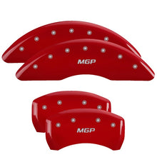 Load image into Gallery viewer, MGP 4 Caliper Covers Engraved Front &amp; Rear MGP Red Finish Silver Char 2019 Mercedes-Benz GLE43 AMG Caliper Covers MGP
