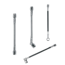 Load image into Gallery viewer, Fragola -3AN Black Covered Straight x 7/16 BJO 12in Brake Line Kits Fragola
