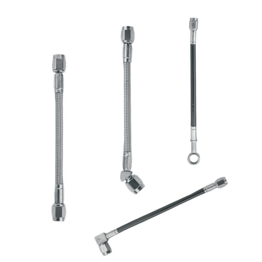 Fragola -3AN Black Covered Straight x 7/16 BJO 22in Brake Line Kits Fragola