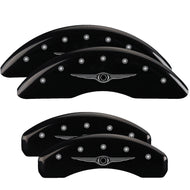 MGP 4 Caliper Covers Engraved Front & Rear Style 1/Chrysler Wing Black finish silver ch Caliper Covers MGP