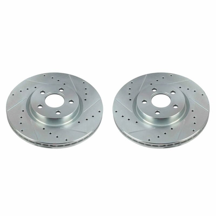Power Stop 18-20 Ford Transit Connect Front Evolution Drilled & Slotted Rotors - Pair Brake Rotors - Slot & Drilled PowerStop