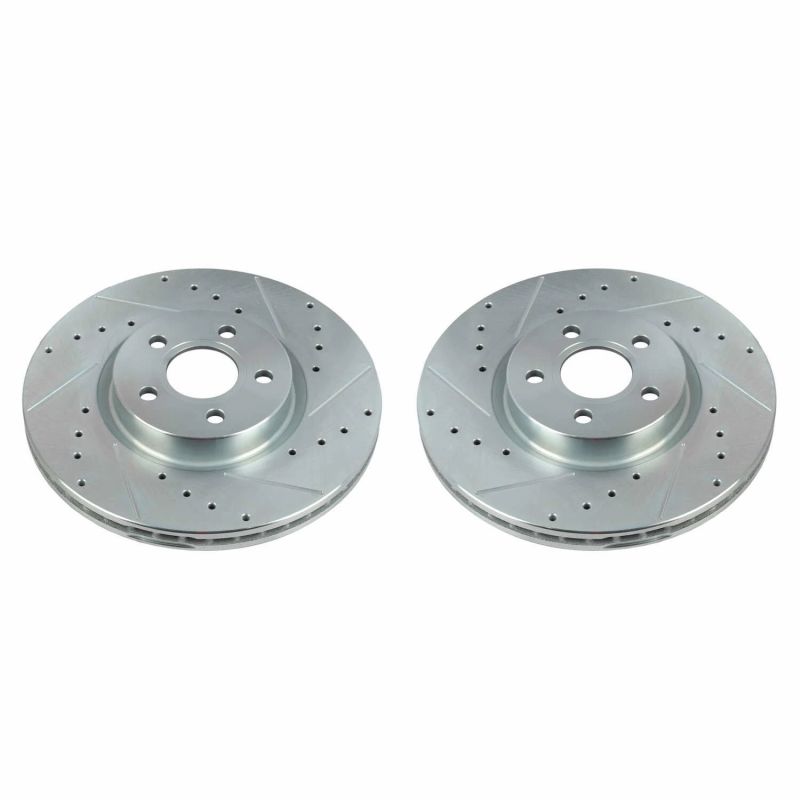 Power Stop 18-20 Ford Transit Connect Front Evolution Drilled & Slotted Rotors - Pair Brake Rotors - Slot & Drilled PowerStop