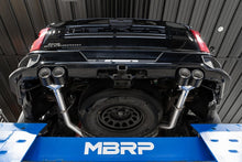 Load image into Gallery viewer, MBRP 19-21 Chevy Silverado 1500 6.2L 2.5in Dual Split Rear Cat Back w/ Quad Carbon Fiber Tips- T304 Catback MBRP
