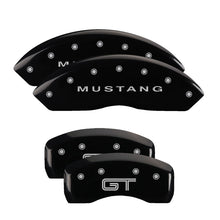 Load image into Gallery viewer, MGP 4 Caliper Covers Engraved Front Mustang Engraved Rear S197/GT Black finish silver ch Caliper Covers MGP
