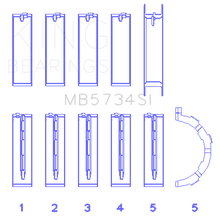Load image into Gallery viewer, King Ford 302 Cid Coyote (Size +0.5mm) Main Bearing Set Bearings King Engine Bearings   
