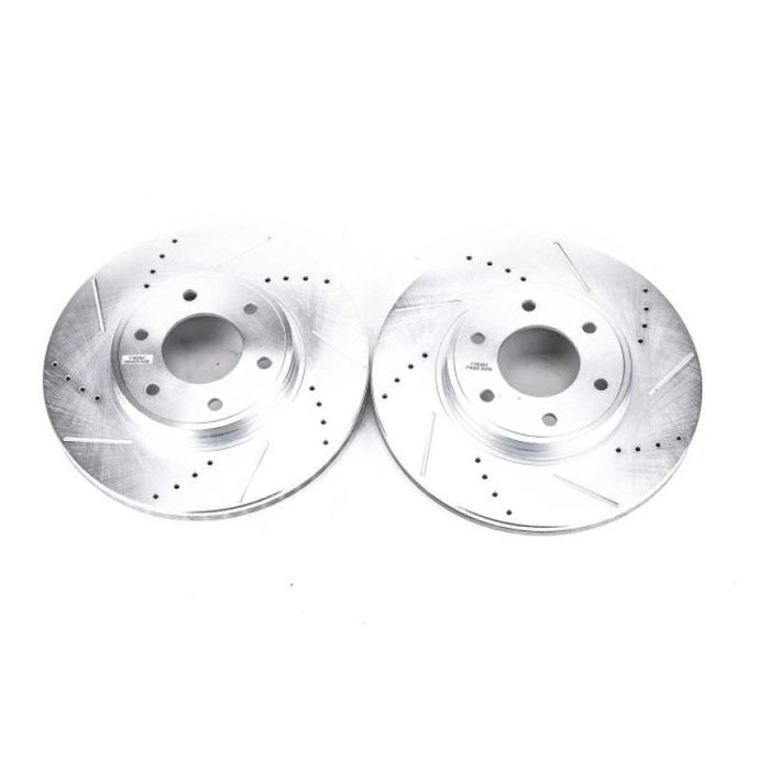 Power Stop 06-09 Chevrolet Trailblazer Front Evolution Drilled & Slotted Rotors - Pair Brake Rotors - Slot & Drilled PowerStop