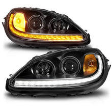 Load image into Gallery viewer, ANZO 05-13 Chevrolet Corvette Projector Headlights w/switchback &amp; Sequential LED - Black Amber Headlights ANZO
