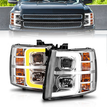 Load image into Gallery viewer, ANZO 2007-2013 Chevrolet Silverado 1500 Projector w/ Light Bar Chrome Housing w/ Sequential Headlights ANZO
