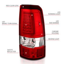 Load image into Gallery viewer, ANZO 1999-2002 Chevy Silverado 1500 LED Taillights Plank Style Chrome With Red/Clear Lens Tail Lights ANZO
