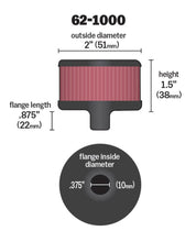 Load image into Gallery viewer, K&amp;N Steel Base Crankcase Vent Filter 0.375in Vent OD x 2in OD x 1.5in Height Air Filters - Universal Fit K&amp;N Engineering   
