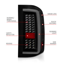 Load image into Gallery viewer, ANZO 2007-2013 Chevrolet Silverado1500/ 2500/ 3500 LED Tail Lights w/ Light Bar Black Housing Smoke Tail Lights ANZO
