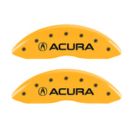 MGP 4 Caliper Covers Engraved Front & Rear Acura Yellow finish black ch Caliper Covers MGP