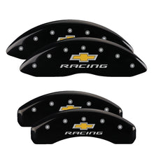 Load image into Gallery viewer, MGP 4 Caliper Covers Engraved F &amp; R Avalanche SS Yellow Finish Blk Char 2008 Chevy Express 2500 Caliper Covers MGP
