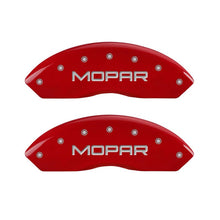 Load image into Gallery viewer, MGP 4 Caliper Covers Engraved Front &amp; Rear MOPAR Red finish silver ch Caliper Covers MGP
