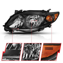 Load image into Gallery viewer, ANZO 2009-2010 Toyota Corolla Crystal Headlight Black Amber Headlights ANZO
