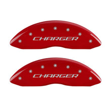 Load image into Gallery viewer, MGP 4 Caliper Covers Engraved Front Charger Engraved Rear RT Red finish silver ch Caliper Covers MGP
