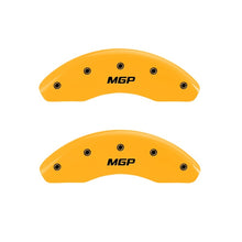 Load image into Gallery viewer, MGP Front set 2 Caliper Covers Engraved Front MGP Yellow finish black ch Caliper Covers MGP
