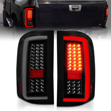 Load image into Gallery viewer, ANZO 2007-2013 Chevrolet Silverado1500/ 2500/ 3500 LED Tail Lights w/ Light Bar Black Housing Smoke Tail Lights ANZO
