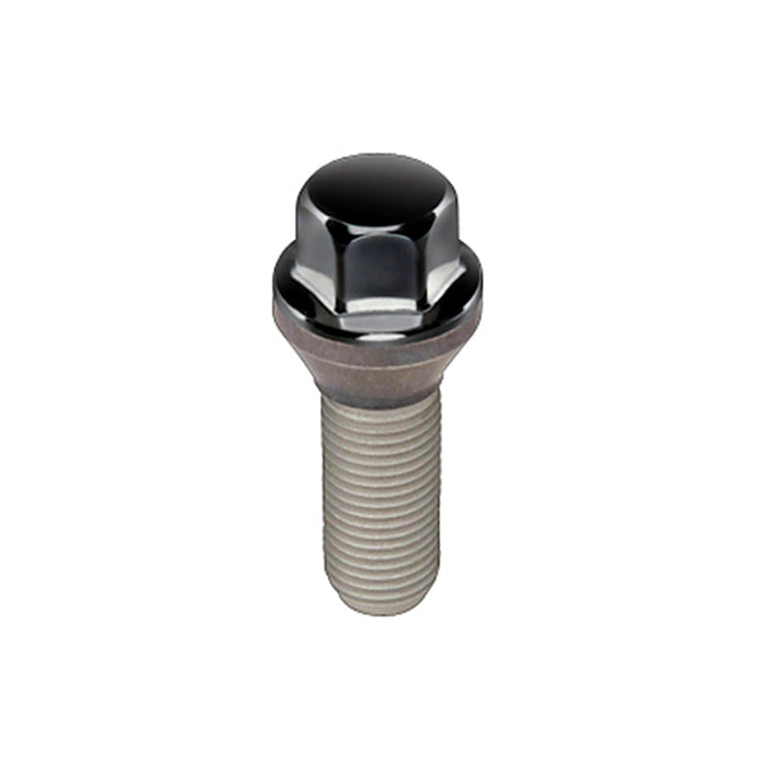 McGard Hex Lug Bolt (Cone Seat) M14X1.25 / 17mm Hex / 27.5mm Shank Length (Box of 50) - Black Wheel Bolts McGard
