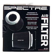Load image into Gallery viewer, Spectre Adjustable Conical Air Filter 5-1/2in. Tall (Fits 3in. / 3-1/2in. / 4in. Tubes) - Black Air Filters - Universal Fit Spectre
