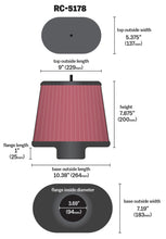 Load image into Gallery viewer, K&amp;N Universal Air Filter - Oval Straight - 3.688in Flange ID x 10.25in Base O/S Length x 7.875in H Air Filters - Universal Fit K&amp;N Engineering   
