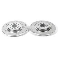 Power Stop 14-19 Jeep Cherokee Rear Evolution Drilled & Slotted Rotors - Pair Brake Rotors - Slot & Drilled PowerStop