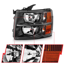 Load image into Gallery viewer, ANZO 2007-2013 Chevrolet Silverado Crystal Headlights Black Headlights ANZO
