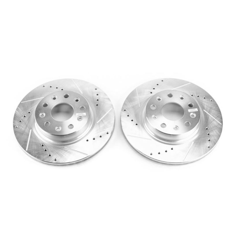 Power Stop 2018 Jeep Wrangler Front Evolution Drilled & Slotted Rotors - Pair Brake Rotors - Slot & Drilled PowerStop