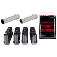 McGard SplineDrive Tuner 4 Lug Install Kit w/Locks & Tool (Cone) M12X1.5 / 13/16 Hex - Black Lug Nuts McGard