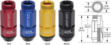 Load image into Gallery viewer, Project Kics Leggdura Racing Shell Type Lug Nut 53mm Open-End Look 16 Pcs + 4 Locks 12X1.25 Blue Lug Nuts Project Kics
