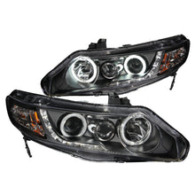 Load image into Gallery viewer, ANZO 2006-2011 Honda Civic Projector Headlights w/ Halo Black (CCFL) Headlights ANZO
