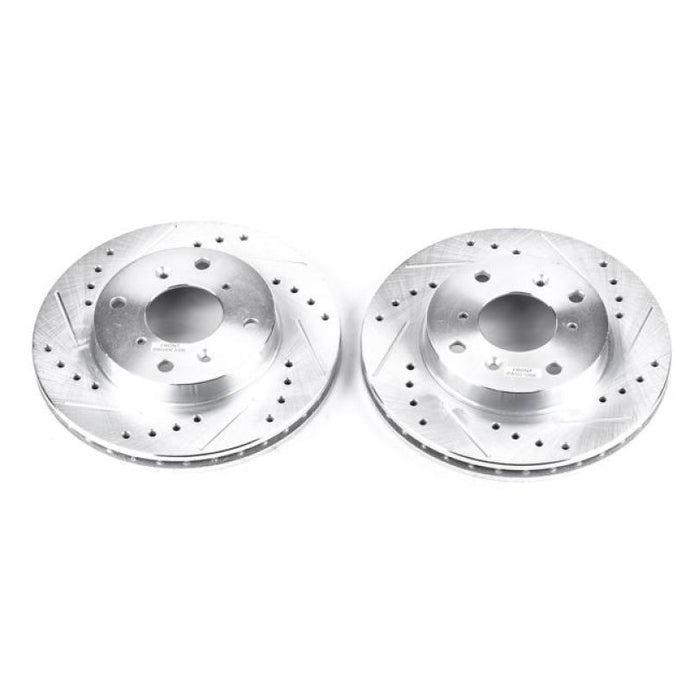 Power Stop 98-99 Acura CL Front Evolution Drilled & Slotted Rotors - Pair Brake Rotors - Slot & Drilled PowerStop   