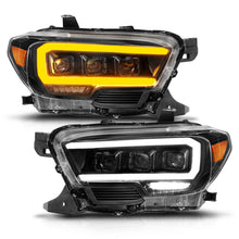 Load image into Gallery viewer, ANZO 16-22 Toyota Tacoma LED Projector Headlights w/ Light Bar Sequential Black Housing w/Initiation Headlights ANZO
