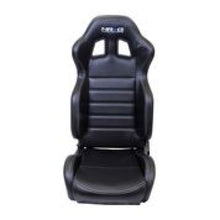 Load image into Gallery viewer, NRG Reclinable Sport Seats (Pair) PVC Leather w/NRG Logo - Black w/White Stitching Reclineable Seats NRG
