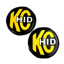 Load image into Gallery viewer, KC HiLiTES 8in. Round Soft Cover HID (Pair) - Black w/Yellow Brushed KC Logo Light Covers and Guards KC HiLiTES
