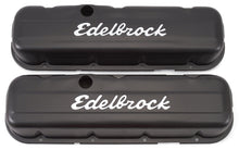 Load image into Gallery viewer, Edelbrock Valve Cover Signature Series Chevrolet 1965 and Later 396-502 V8 Low Black Valve Covers Edelbrock
