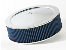 Load image into Gallery viewer, aFe MagnumFLOW Air Filters Round Racing P5R A/F Chrome Assy 14x4: Blk/Blue E/M Air Filters - Universal Fit aFe
