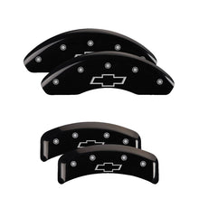 Load image into Gallery viewer, MGP 4 Caliper Covers Engraved Front &amp; Rear Bowtie Black finish silver ch Caliper Covers MGP
