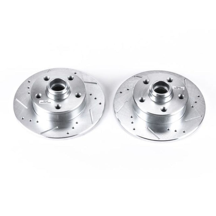 Power Stop 92-95 Volkswagen Corrado Rear Evolution Drilled & Slotted Rotors - Pair Brake Rotors - Slot & Drilled PowerStop