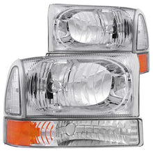 Load image into Gallery viewer, ANZO 2000-2004 Ford Excursion Crystal Headlights Chrome w/ Corner Lights 2pc Headlights ANZO
