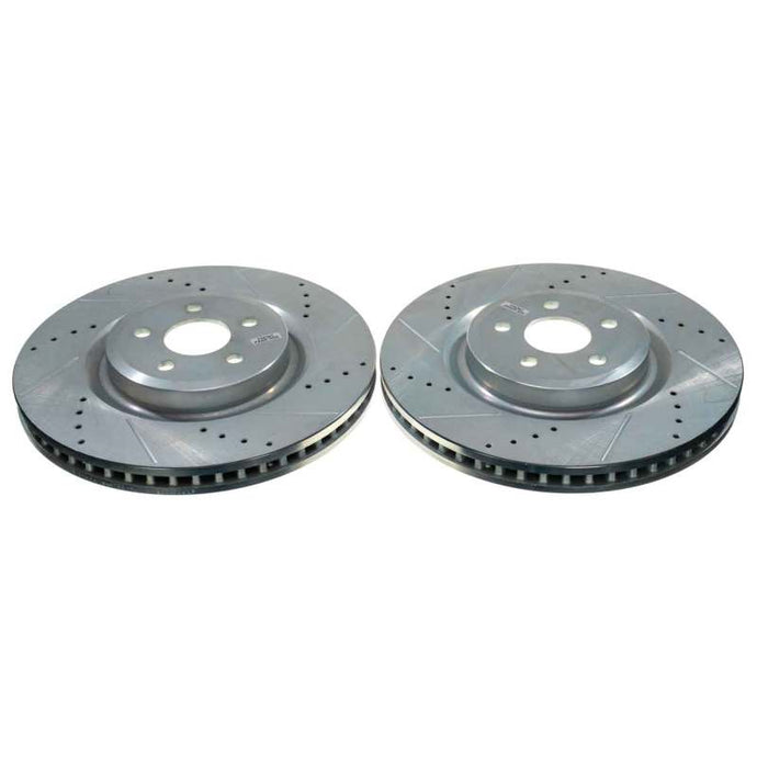 Power Stop 19-22 Ford Edge Front Evolution Drilled & Slotted Rotor (Pair) Brake Rotors - Slot & Drilled PowerStop