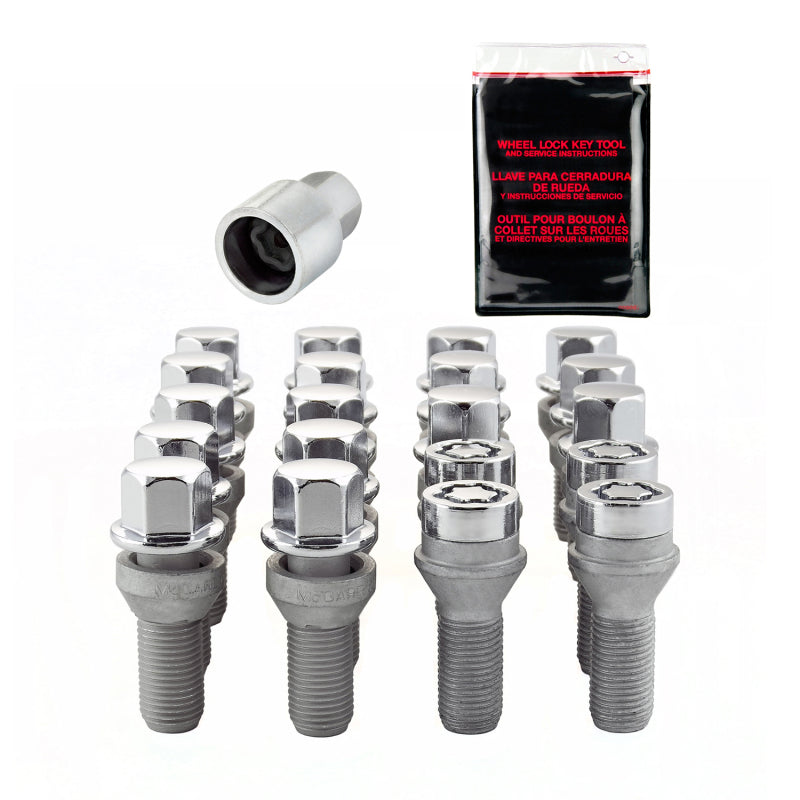 McGard 5 Lug Hex Install Kit w/Locks (Cone Seat Bolt) M14X1.5 / 17mm Hex / 30.5mm Shank L. - Chrome Wheel Bolts McGard