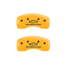 Load image into Gallery viewer, MGP 4 Caliper Covers Engraved F &amp; R Chevy Racing Yellow Finish Black Char 2018 Chevrolet Equinox Caliper Covers MGP
