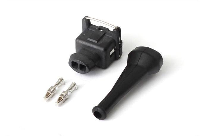 Haltech Bosch EV1 (Square) 2 Pin Junior Timer Female Connector Plug & Pins Wiring Connectors Haltech