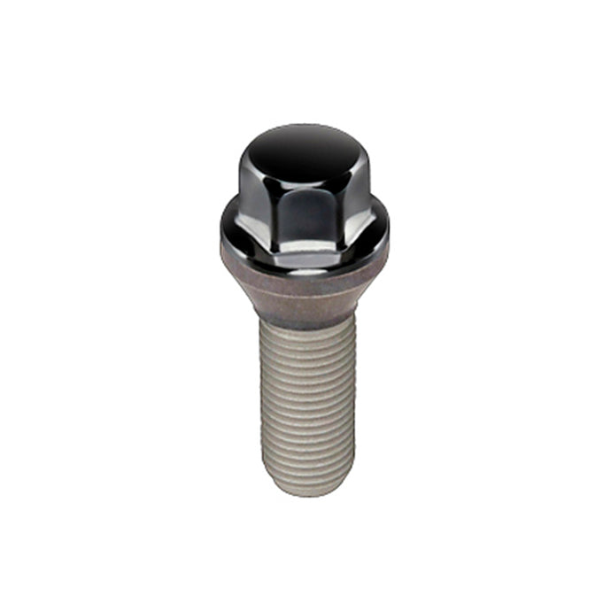 McGard Hex Lug Bolt (Cone Seat) M14X1.5 / 17mm Hex / 28.0mm Shank Length (Box of 50) - Black Wheel Bolts McGard
