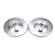 Power Stop 99-03 Saab 9-3 Front Evolution Drilled & Slotted Rotors - Pair Brake Rotors - Slot & Drilled PowerStop