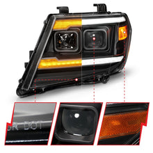 Load image into Gallery viewer, ANZO 09-20 Nissan Frontier Black Projector Plank Style DRL w/ Switchback &amp; Sequential LED DRL Headlights ANZO
