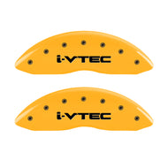 MGP 4 Caliper Covers Engraved Front & Rear I-Vtec Yellow Finish Black Char 2017 Acura MDX Caliper Covers MGP